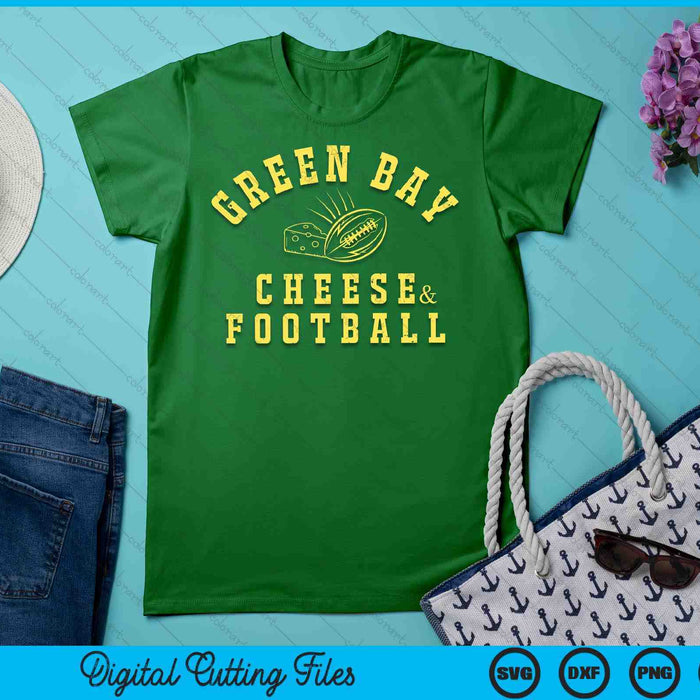 Green Bay Cheese & Football Distressed Gift SVG PNG Digital Cutting Files