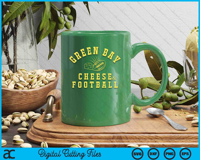 Green Bay Cheese & Football Distressed Gift SVG PNG Digital Cutting Files