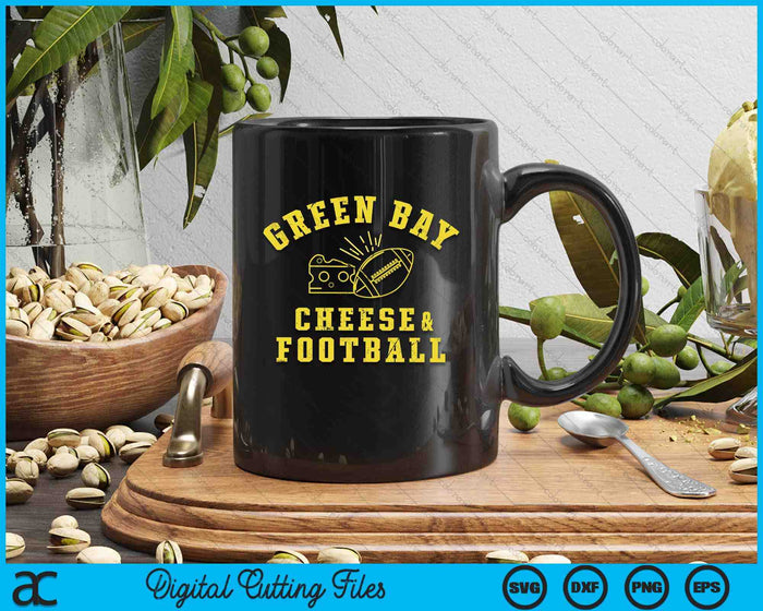 Green Bay Cheese & Football Distressed Gift SVG PNG Digital Printable Files