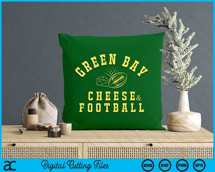 Green Bay Cheese & Football Distressed Gift SVG PNG Digital Cutting Files