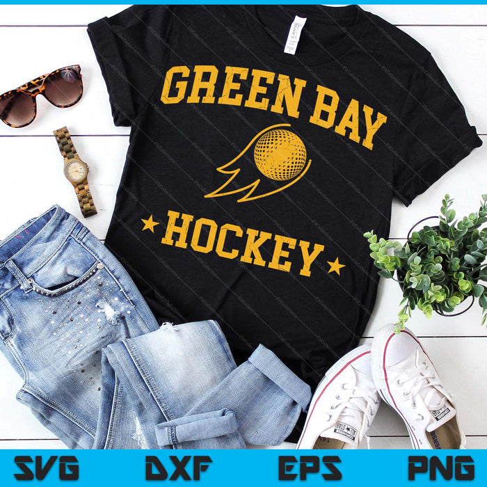 Green Bay Hockey Vintage Gameday Retro Hockey Lover SVG PNG Digital Printable Files
