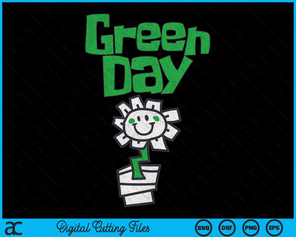 Green Day Flower Pot SVG PNG Digital Cutting File