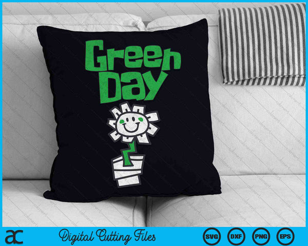 Green Day Flower Pot SVG PNG Digital Cutting File