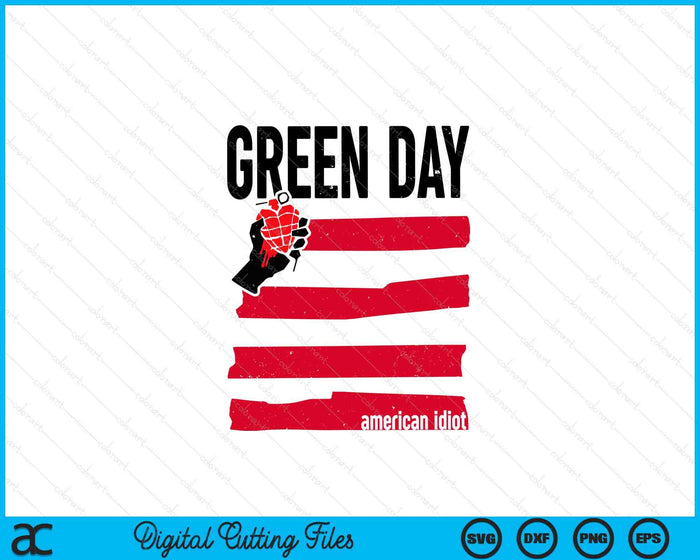 Green Day Idiot Flag SVG PNG Digital Cutting Files