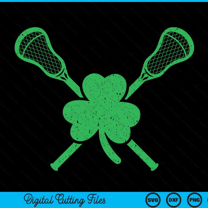 Green shamrock lacrosse Irish St. Patrick's Day SVG cut file
