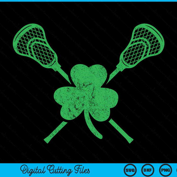 Green shamrock lacrosse Irish St Patrick's Day SVG cut file