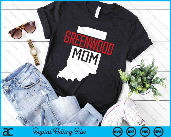 Greenwood Mom Indiana State Map Gift SVG PNG Digital Printable Files