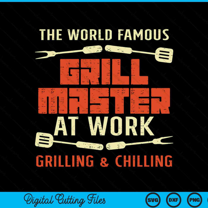 Grill master at work grilling chilling bbq pitmaster SVG cut file