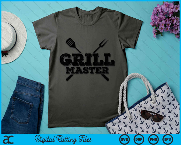 Grill Master grillen Barbecue BBQ roker SVG PNG digitale snijbestanden
