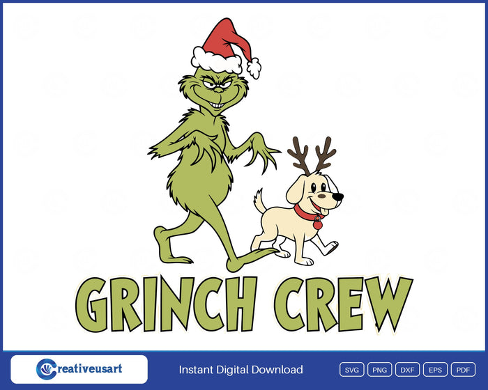 Christmas Crew Retro Cartoon Matching Family SVG design on a white background