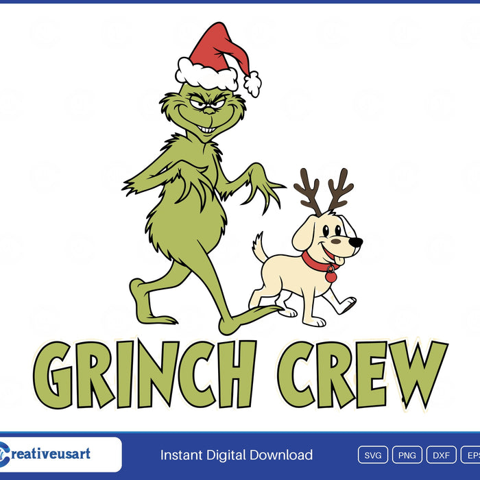 Christmas Crew Retro Cartoon Matching Family SVG design on a white background