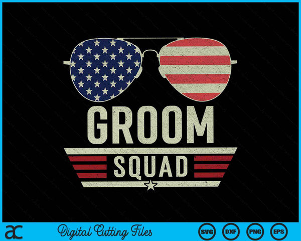 Groom Squad Despedida de soltero Boda USA Gafas de sol SVG PNG Archivos de corte digital