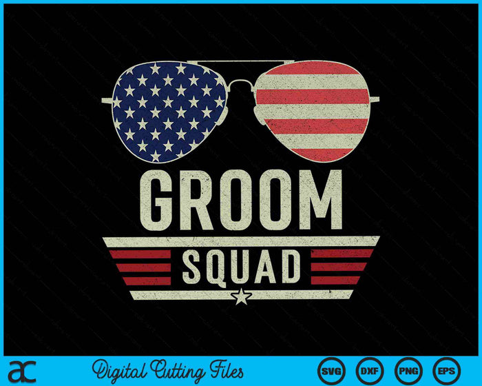 Groom Squad Bachelor Party Wedding USA Sunglasses SVG PNG Digital Cutting Files