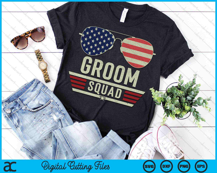 Groom Squad Bachelor Party Wedding USA Sunglasses SVG PNG Digital Cutting Files