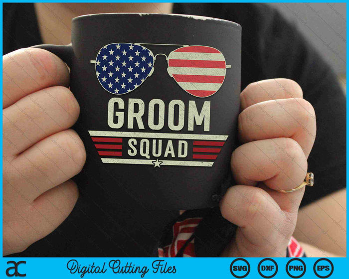 Groom Squad Bachelor Party Wedding USA Sunglasses SVG PNG Digital Cutting Files