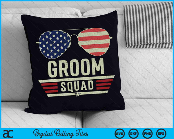 Groom Squad Bachelor Party Wedding USA Sunglasses SVG PNG Digital Cutting Files