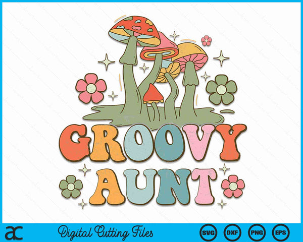 Groovy Aunt 70s Aesthetic Nostalgia 1970's Hippie Aunt Retro SVG PNG Digital Cutting Files