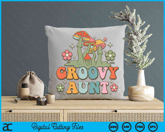 Groovy Aunt 70s Aesthetic Nostalgia 1970's Hippie Aunt Retro SVG PNG Digital Cutting Files