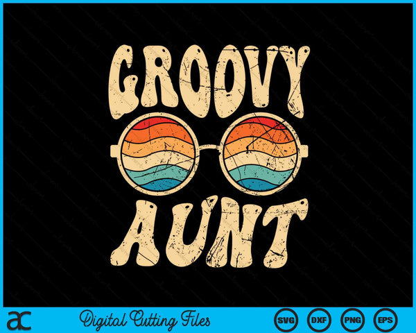 Groovy Aunt 70s Aesthetic Nostalgia 1970's SVG PNG Digital Printable Files