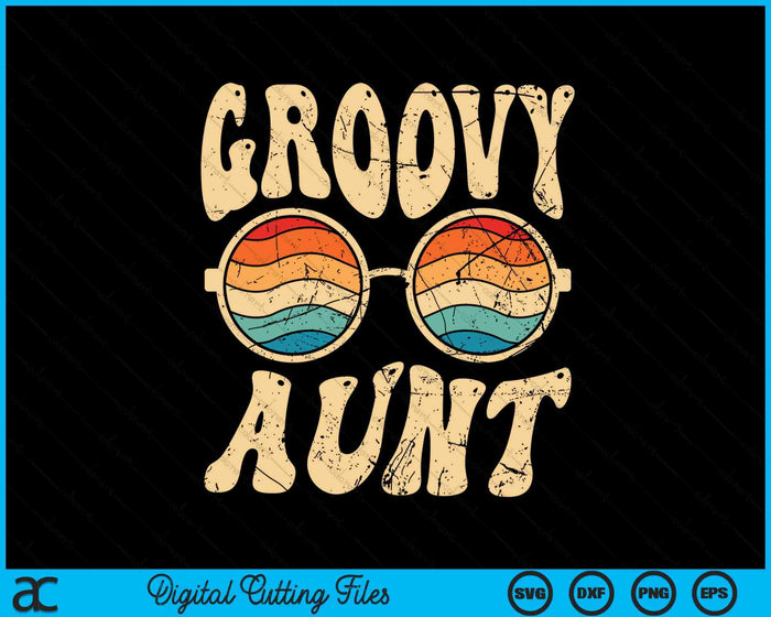 Groovy Aunt 70s Aesthetic Nostalgia 1970's SVG PNG Digital Printable Files