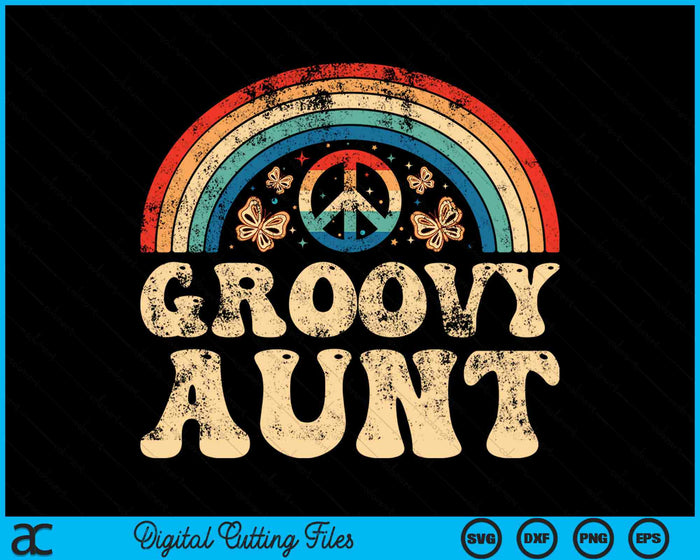 Groovy Aunt 70s Aesthetic Nostalgia 1970's Retro SVG PNG Cutting Printable Files