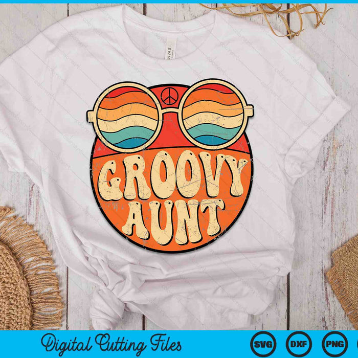 Groovy Aunt 70s Aesthetic Nostalgia 1970's Vintage SVG PNG Cutting Printable Files