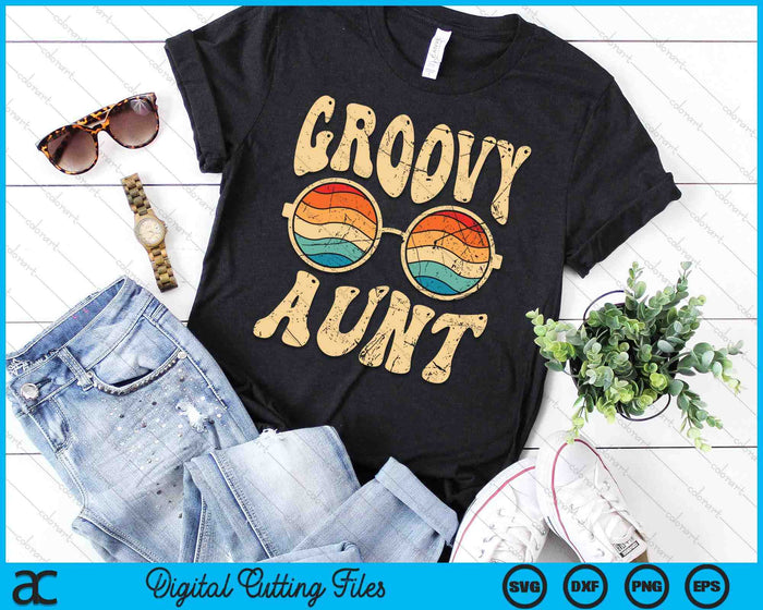 Groovy Aunt 70s Aesthetic Nostalgia 1970's SVG PNG Digital Printable Files