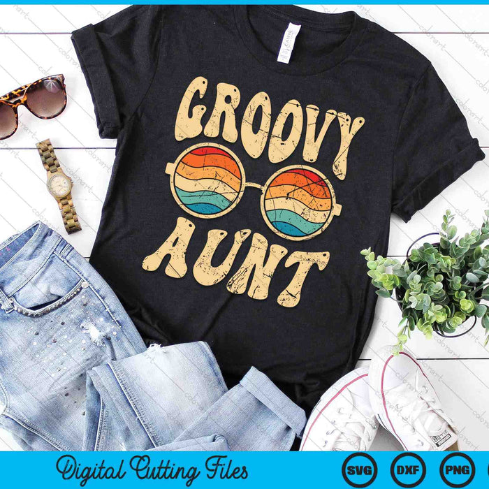 Groovy Aunt 70s Aesthetic Nostalgia 1970's SVG PNG Digital Printable Files