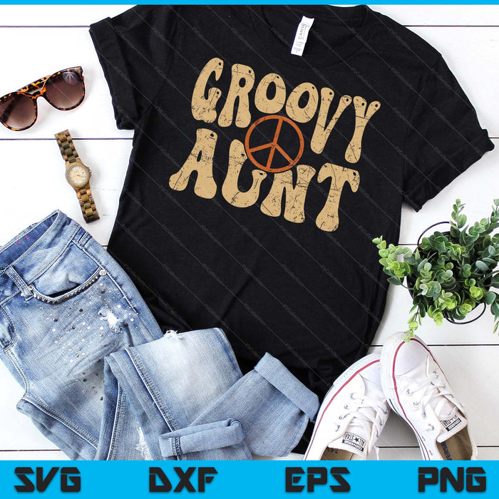 Groovy Aunt 70s Aesthetic Nostalgia 1970's Retro SVG PNG Digital Cutting Files