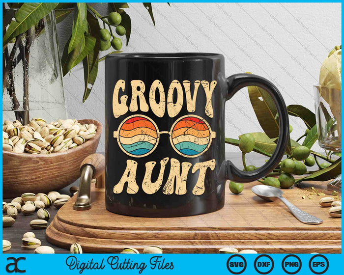 Groovy Aunt 70s Aesthetic Nostalgia 1970's SVG PNG Digital Printable Files