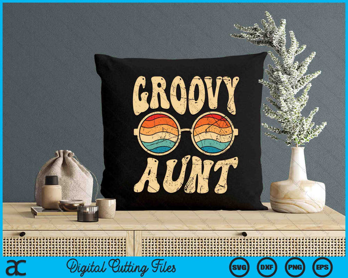 Groovy Aunt 70s Aesthetic Nostalgia 1970's SVG PNG Digital Printable Files