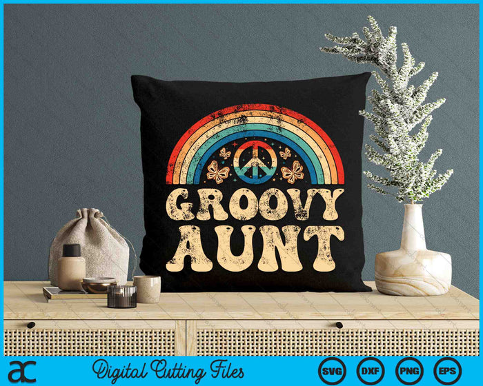 Groovy Aunt 70s Aesthetic Nostalgia 1970's Retro SVG PNG Cutting Printable Files