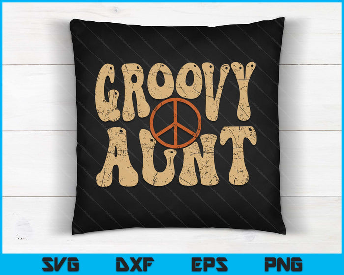 Groovy Aunt 70s Aesthetic Nostalgia 1970's Retro SVG PNG Digital Cutting Files