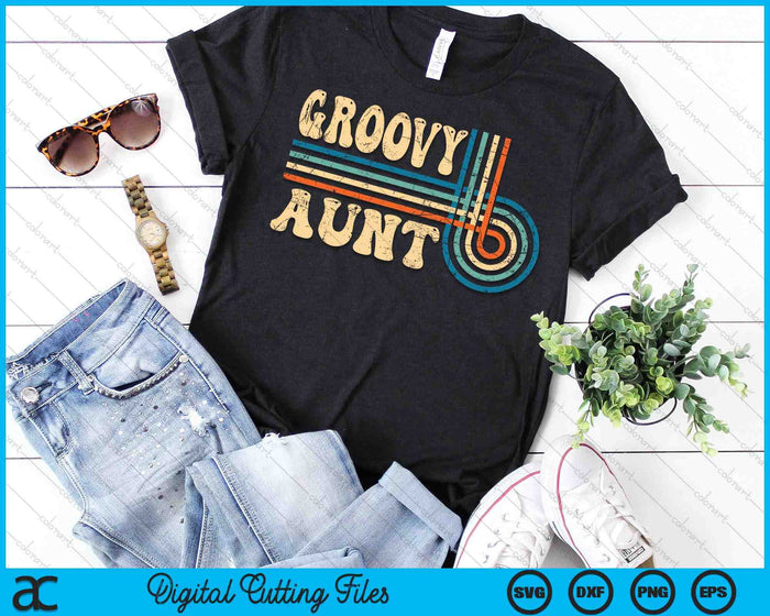 Groovy Aunt 70s Aesthetic Nostalgia 1970's Vintage Groovy SVG PNG Cutting Printable Files