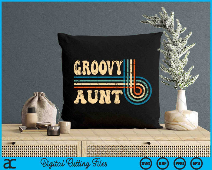 Groovy Aunt 70s Aesthetic Nostalgia 1970's Vintage Groovy SVG PNG Cutting Printable Files