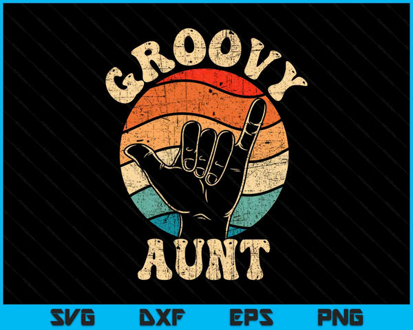 Groovy aunt 70s aesthetic nostalgia 1970's retro SVG cut file