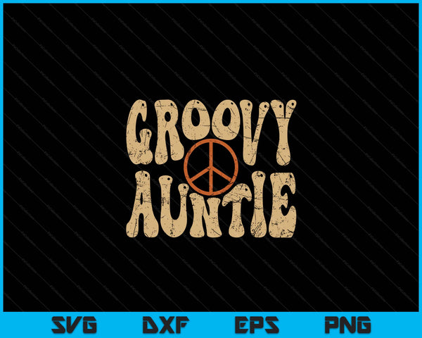 Groovy Auntie 70s Aesthetic Nostalgia 1970's Retro SVG PNG Digital Printable Files