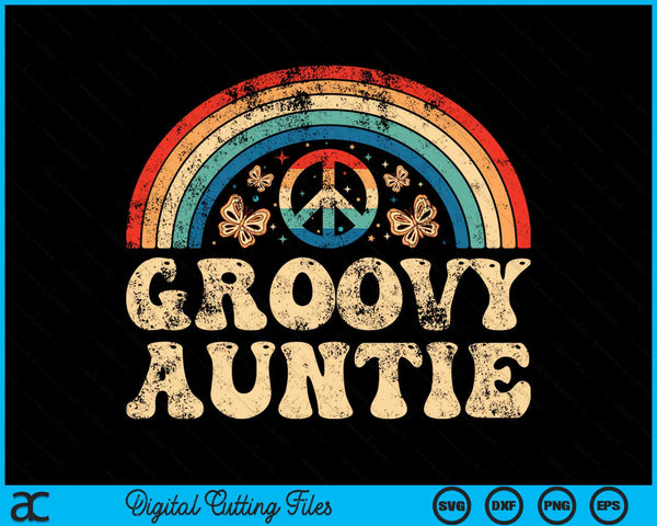 Groovy Auntie 70s Aesthetic Nostalgia 1970's Retro SVG PNG Cutting Printable Files