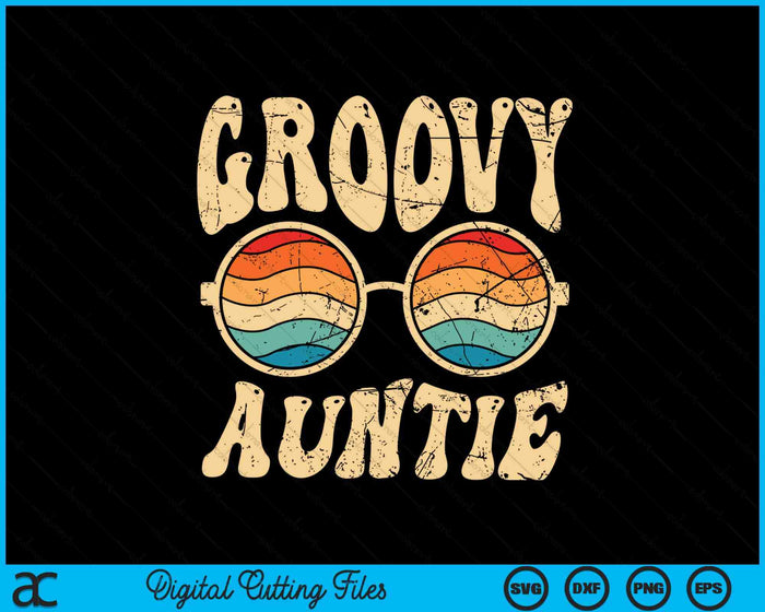 Groovy Auntie 70s Aesthetic Nostalgia 1970's SVG PNG Digital Printable Files