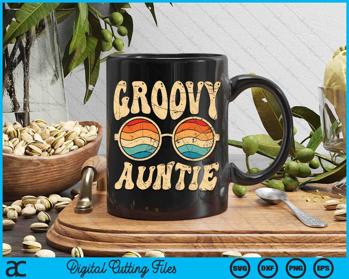 Groovy Auntie 70s Aesthetic Nostalgia 1970's SVG PNG Digital Printable Files