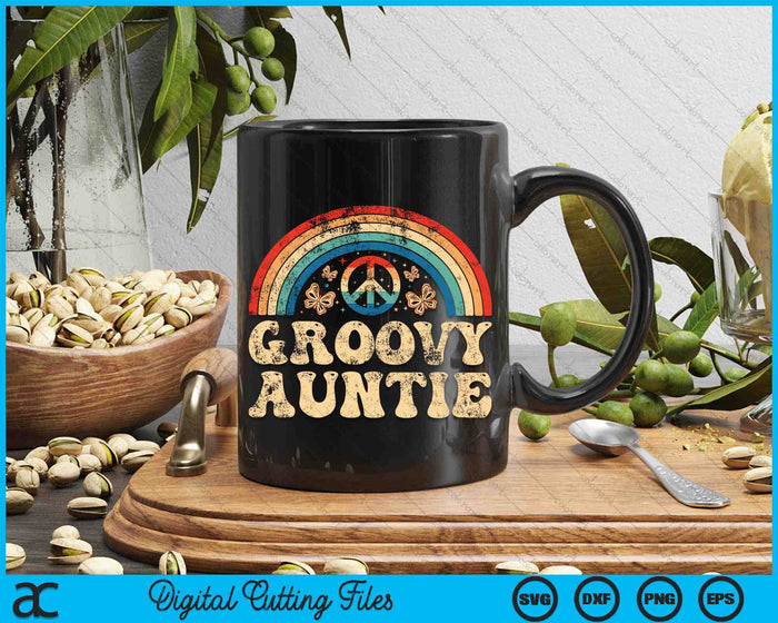 Groovy Auntie 70s Aesthetic Nostalgia 1970's Retro SVG PNG Cutting Printable Files