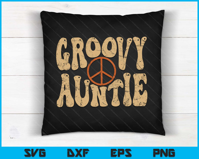 Groovy Auntie 70s Aesthetic Nostalgia 1970's Retro SVG PNG Digital Printable Files