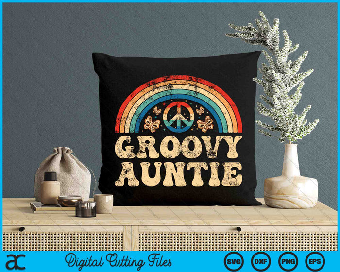 Groovy Auntie 70s Aesthetic Nostalgia 1970's Retro SVG PNG Cutting Printable Files