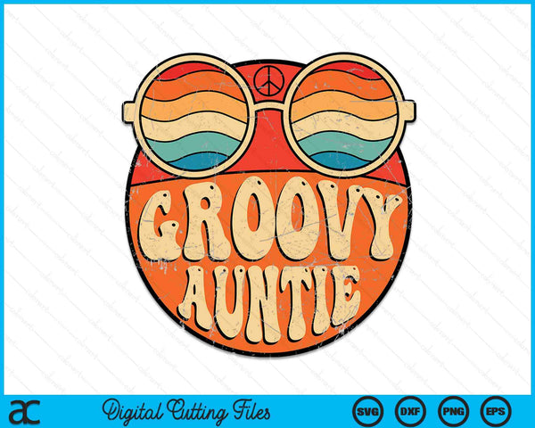 Groovy tante jaren '70 esthetische nostalgie jaren 1970 retro tante SVG PNG digitale afdrukbare bestanden