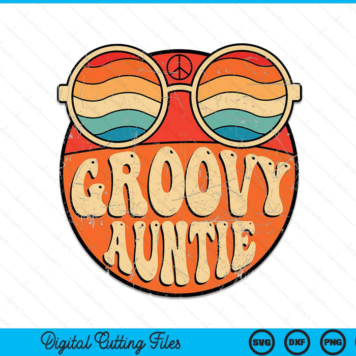 Groovy auntie 70s aesthetic nostalgia 1970's retro aunt SVG cut file
