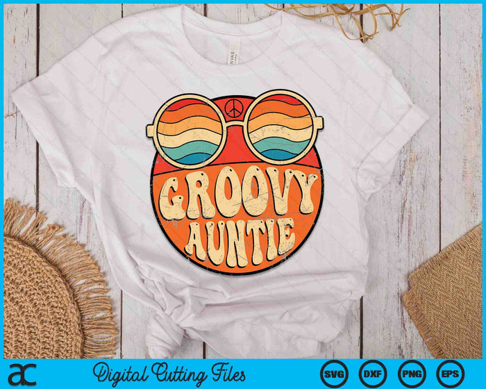 Groovy Auntie 70s Aesthetic Nostalgia 1970's Retro Aunt SVG PNG Digital Printable Files