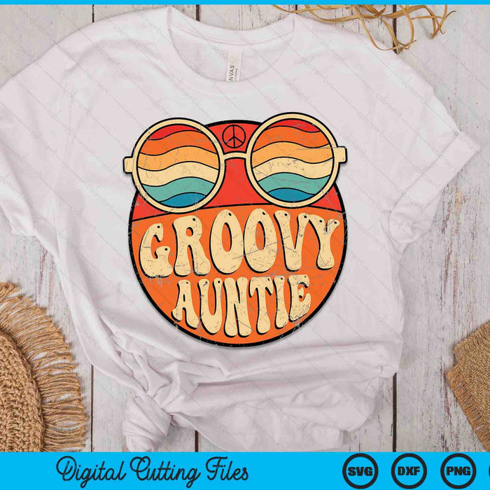 Groovy Auntie 70s Aesthetic Nostalgia 1970's Retro Aunt SVG PNG Digital Printable Files