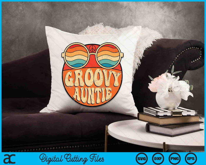 Groovy Auntie 70s Aesthetic Nostalgia 1970's Retro Aunt SVG PNG Digital Printable Files