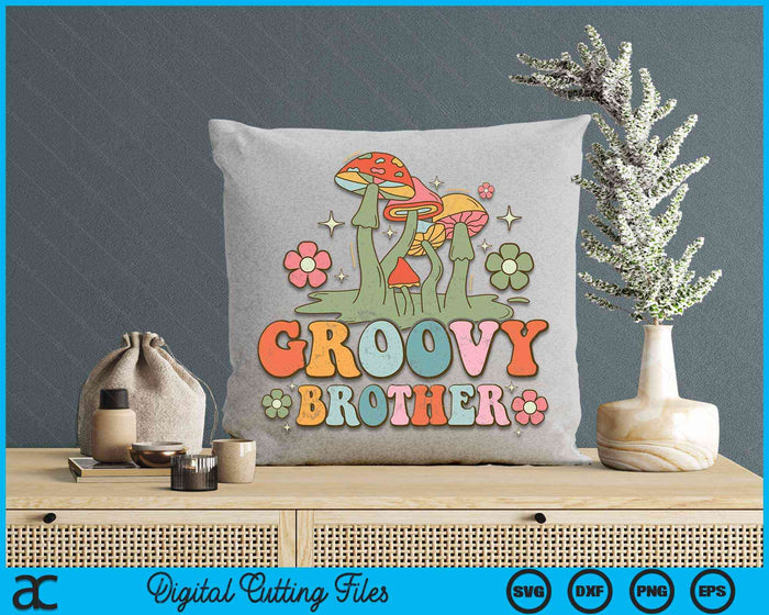 Groovy Brother 70s esthetische nostalgie jaren 1970 hippie broer retro SVG PNG digitale snijbestanden