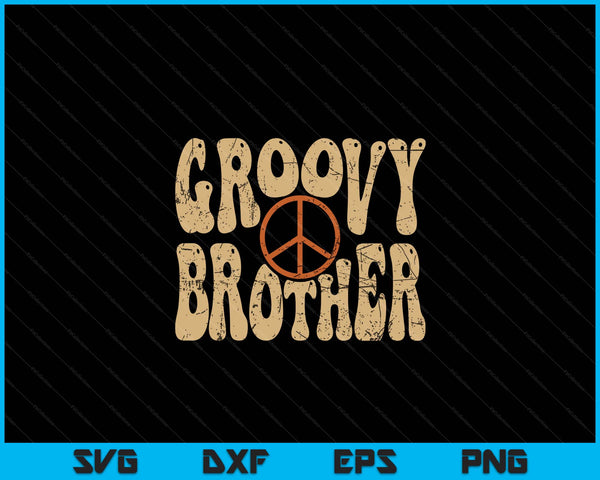 Groovy Brother 70s esthetische nostalgie jaren 1970 Retro SVG PNG digitale afdrukbare bestanden